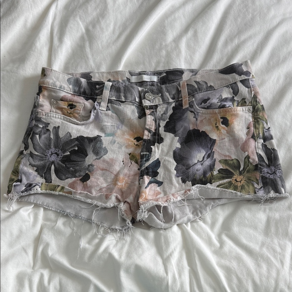 7 For All Mankind Floral Denim Shorts